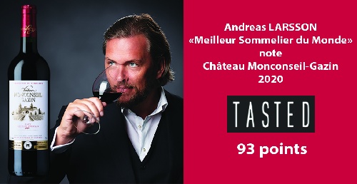 illustration : Andreas LARSSON ''Best Sommelier in the World'' rates Château Monconseil-Gazin 2020